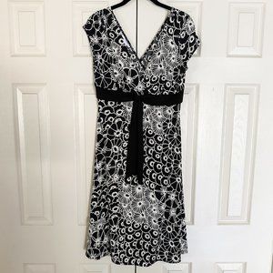 Dressbarn Floral Dress - Black/White Size 10